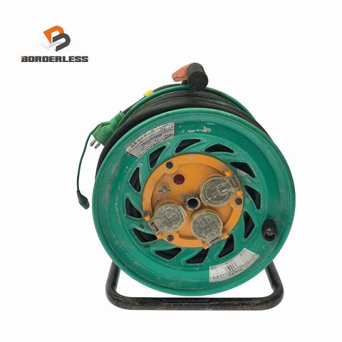 ☆中古品☆NICHIDO 日動工業 100V 50m コードリール FW-E53 防雨防塵型 屋外用 電工ドラム ドラムリール 延長コード118895