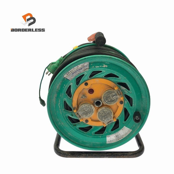 ☆中古品☆NICHIDO 日動工業 100V 50m コードリール FW-E53 防雨防塵型 屋外用 電工ドラム ドラムリール 延長コード118895 - 1