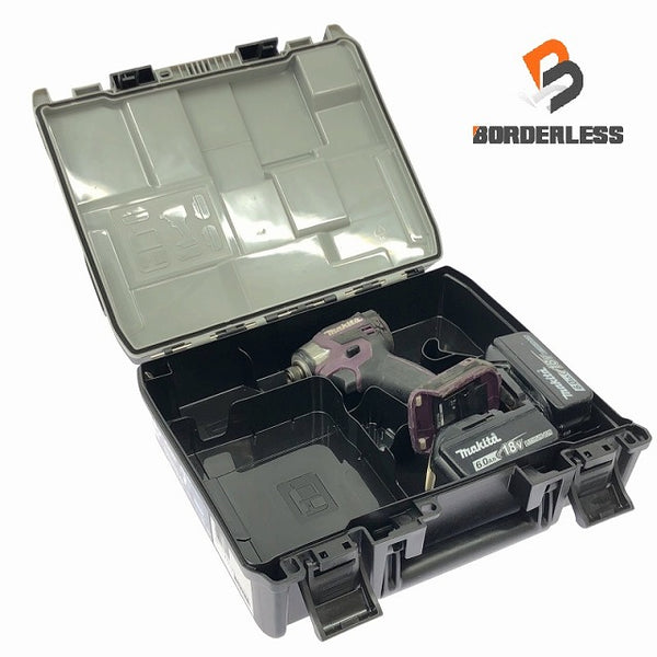 ☆中古品☆makita マキタ 18V 充電式インパクトドライバー TD173D 紫/パープル バッテリ2個(18V6.0Ah) ケース付 - 2