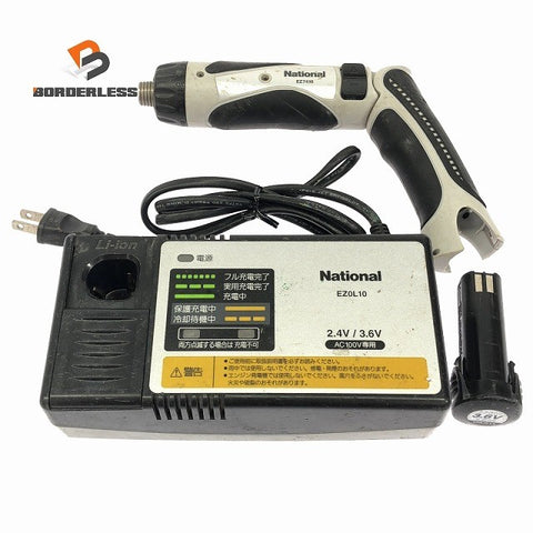 ☆中古品☆National ナショナル 3.6V 充電スティックドリルドライバー EZ7410 バッテリ1個(1.5Ah) 充電器付 ペンドライバドリル116168