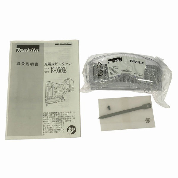 ☆中古美品☆makita マキタ 18V 35mm 充電式ピンタッカー PT353DZK 本体とケース コードレス ピンネイラ ピン釘打機137885 - 10