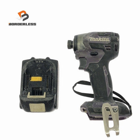 ☆中古品※コメント必読☆makita マキタ 18V 充電式インパクトドライバー TD173D パープル バッテリ1個(18V 6.0Ah) コードレス126081