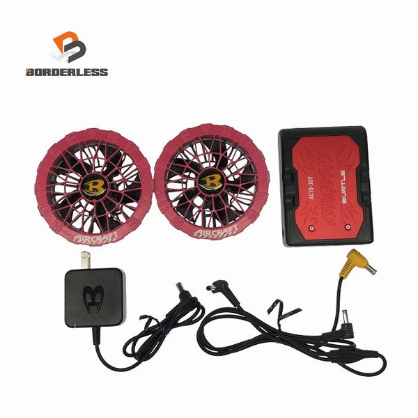 ☆比較的綺麗です☆BURTLE バートル 30V エアークラフト専用バッテリー AC10 ファンユニット AC10-1/10-2 充電ケーブル付き133012 - 1