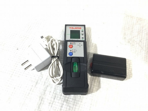 ☆美品☆TAJIMA タジマ グリーンレーザー墨出し器 ゼロブルー ジンバルKJC ZEROBL-KJC 受光器 三脚 バッテリ1個 ケース付120501 - 9