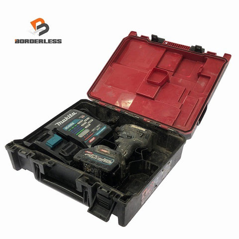 ☆中古品☆ makita マキタ 40Vmax 充電式インパクトドライバ TD002G 黒/ブラック 本体+バッテリー1個(2.5Ah)充電器+ケース130047