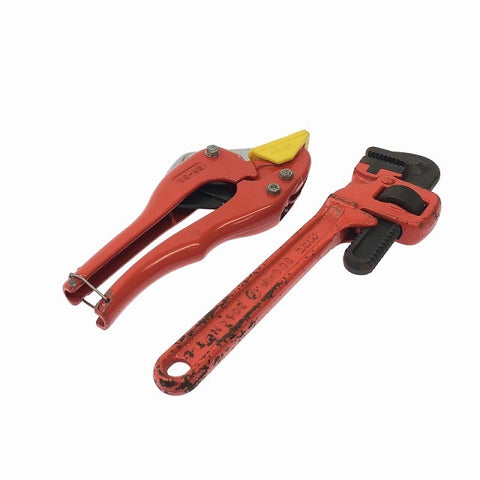 ☆中古品2点セット☆MCC 松阪鉄工所 塩ビカッター VC-42 300MM パイプレンチ 3064N 配管工 手工具 ハンドツール123425 - 0