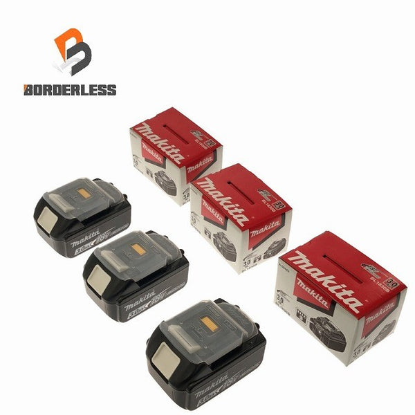 ☆未使用品 3個セット☆makita マキタ 18V 3.0Ah 純正 リチウムイオンバッテリー BL1830B 3個 残量表示付 リチウムイオン電池 コメントあり136931 - 1