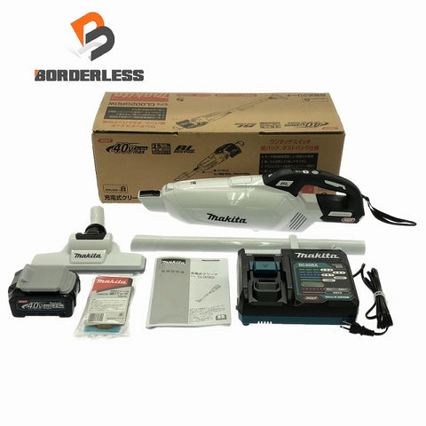 ☆未使用品☆makita マキタ 40Vmax 充電式クリーナ CL002GRDW バッテリ1個(40Vmax 2.5Ah)充電器 紙パック10枚付き 掃除機