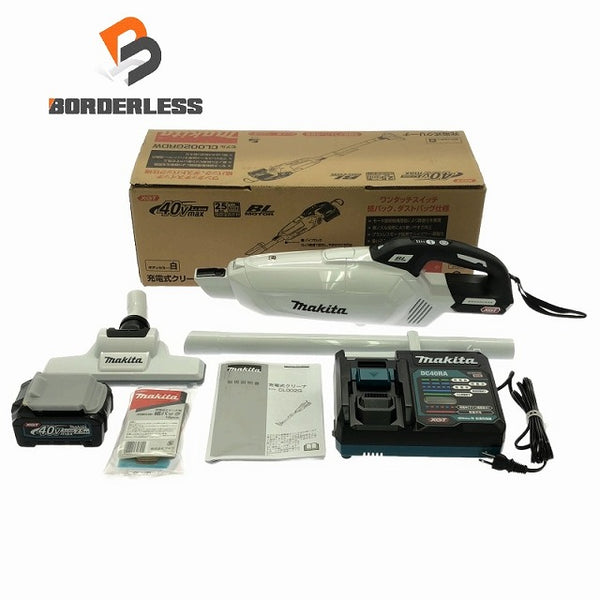 ☆未使用品☆makita マキタ 40Vmax 充電式クリーナ CL002GRDW バッテリ1個(40Vmax 2.5Ah)充電器 紙パック10枚付き 掃除機 - 1