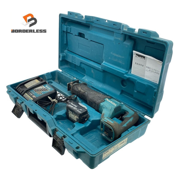 ☆中古品☆makita マキタ 18V 充電式レシプロソー JR187D バッテリ1個(18V5.0Ah) 充電器 ケース付 コードレスセーバソー118119 - 1