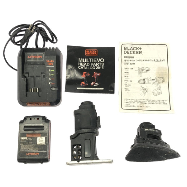 ☆中古品☆BLACK+DECKER 18V コードレスマルチツール EVO183B1 バッテリ2個(1.5Ah)充電器 ドリル サンダー ジグゾーヘッド付118065 - 10