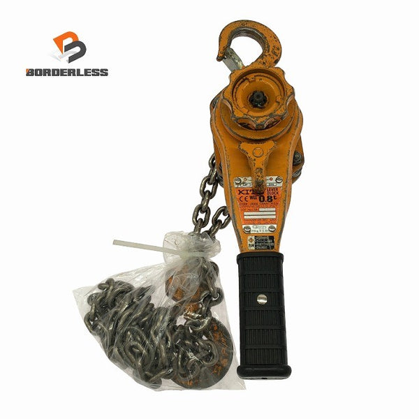 ☆中古品☆KITO キトー レバーブロック L5形 LB008 荷重0.8ton/800kg 揚程1.5m レバーホイスト ガッチャ 荷揚げ機 荷締め機134842 - 1