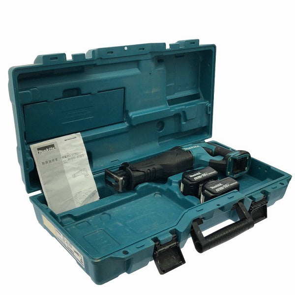 ☆中古品☆makita マキタ 18V 充電式レシプロソー JR187D バッテリ2個(18V6.0Ah) ケース付 セーバーソー/セーバソー 電動のこぎり/電のこ133517 - 2
