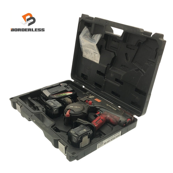 ☆中古品☆MAX マックス リバータイヤ 鉄筋結束機 14.4V RB-440T-B2CA/1440A バッテリー2個 充電器 ケース付 TWINTIER ツインタイア119447 - 1