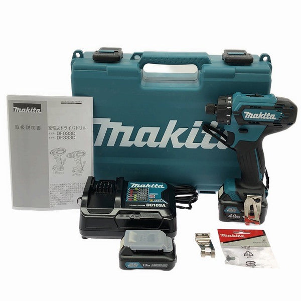 ☆中古美品☆makita マキタ 10.8V 充電式ドライバドリル DF033D バッテリ2個(4.0Ah1.5Ah) 充電器 ケース付 ドリルドライバー136994 - 3
