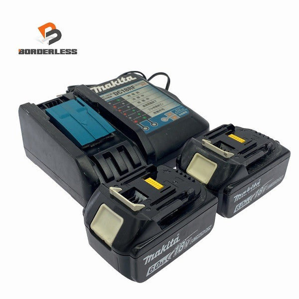 ☆比較的綺麗です☆makita マキタ 18V 純正リチウムイオンバッテリー BL1860B×2 充電器 DC18RF付き 電動工具130265 - 1