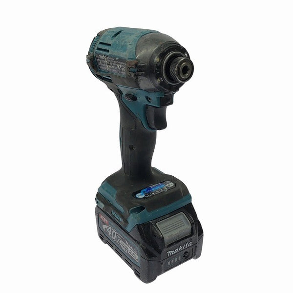 ☆中古品☆makita マキタ 40Vmax 充電式インパクトドライバ TD002GRDX 青/ブルー バッテリー2個(40Vmax 2.5Ah)充電器+ケース118701 - 5