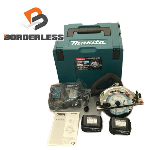 ☆未使用品☆makita マキタ 18V 165mm 充電式マルノコ HS631DGXSB 黒/ブラック バッテリー2個(18V 6.0Ah) 充電器 ケース付129632