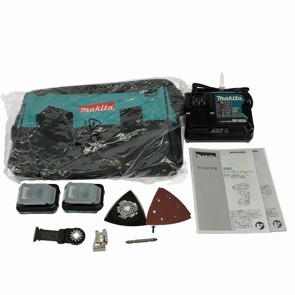 ☆未使用品☆makita マキタ 10.8V コンボキット CK1007 (TD110D+TM30D) バッテリー2個 充電器 ツールバッグ ボックス付 DIY134614 - 10