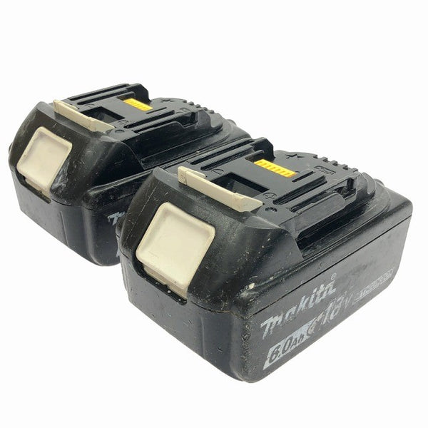 ☆中古品2点セット☆makita マキタ 18V 6.0Ah 純正リチウムイオンバッテリー BL1860B×2 急速 残量表示 LITHIUM-ION 雪マーク131960 - 2