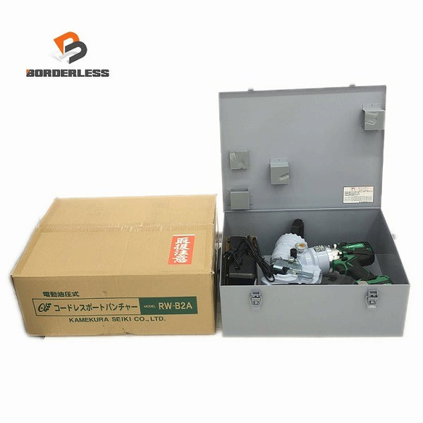 ☆未使用品☆KAMEKURA 亀倉精機 36V 電動油圧式 コードレスポートパンチャー RW-B2A バッテリ1個 充電器 ケース付 充電式137780 - 1