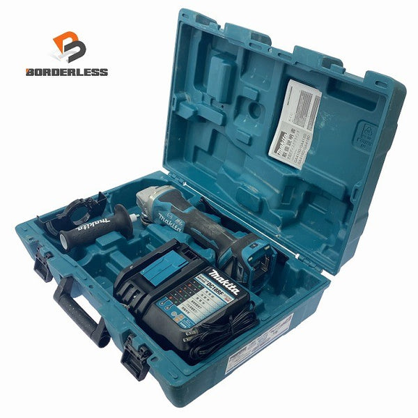 ☆中古品※バッテリ無し☆makita マキタ 18V 125mm 充電式ディスクグラインダー GA518D 充電器 DC18RF ケース付 研磨 研削131362 - 1