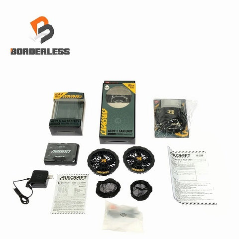 ☆未使用品セット☆BURTLE バートル 24V エアークラフト専用バッテリー AC09 ファンユニット AC09-1 黒/ブラック 2025年モデル128410