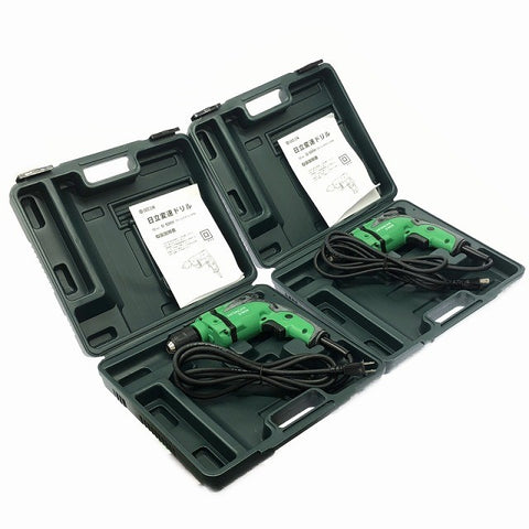 ☆極美品2点セット☆HITACHI 日立工機 100V 10mm 変速ドリル D10VH×2 キーレスチャック付 電動工具122431 - 0