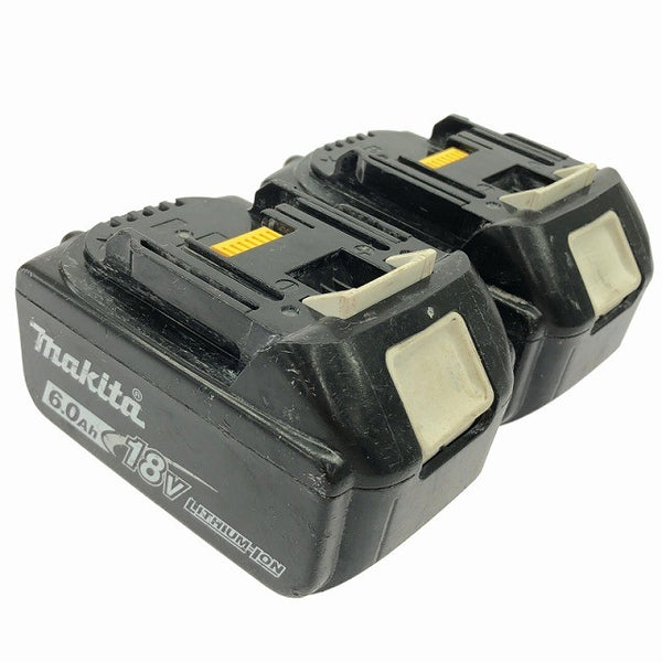 ☆中古品2点セット☆makita マキタ 18V 6.0Ah 純正 リチウムイオンバッテリー BL1860B×2 残量表示付 雪マーク 蓄電池132930 - 3