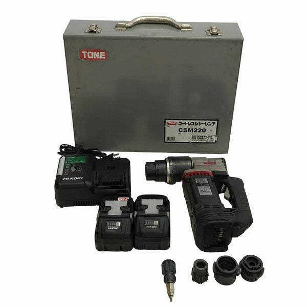☆中古品☆TONE トネ 36V コードレスシャーレンチ CSM220 マルチボルトバッテリー2個(BSL36B18)充電器 ケース付 充電式シャーレンチ137017 - 3