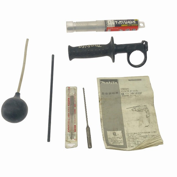 ☆中古品☆ makita マキタ 100V 18mm ハンマドリル HR1830F 青/ブルー本体+パーツ+ケース ケース 穴あけ 穿孔 ハンマー116919 - 10