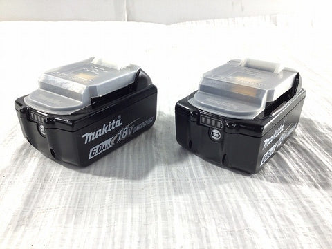 ☆未使用品2個セット☆makita マキタ 18V 6.0Ah 純正リチウムイオンバッテリー BL1860B 急速 残量 蓄電 LITHIUM-ION 雪/飛行機 116067116067 - 0