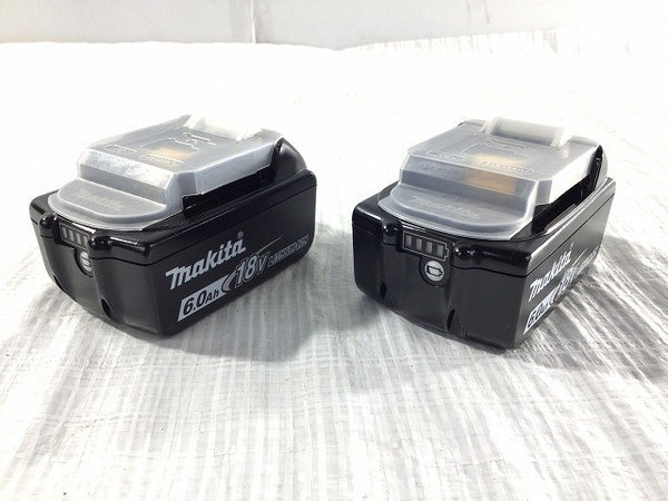 ☆未使用品2個セット☆makita マキタ 18V 6.0Ah 純正リチウムイオンバッテリー BL1860B 急速 残量 蓄電 LITHIUM-ION 雪/飛行機 116067116067 - 2