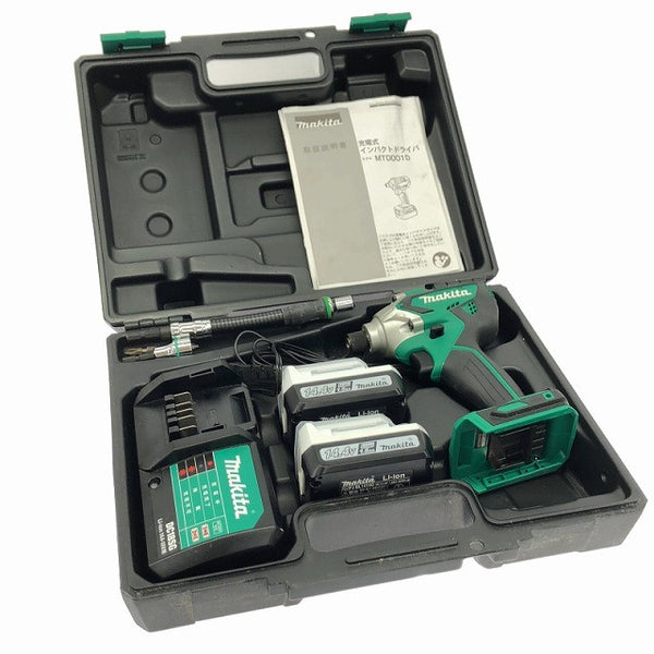 ☆中古美品☆ makita マキタ 14.4V 充電式インパクトドライバー MTD001DSX バッテリー2個(1.5Ah)充電器+パーツ+ケース131174 - 2