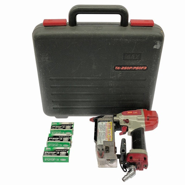 ☆中古品☆MAX マックス 50mm 常圧 ピンネイラ TA-250P/P50F3 ケース付 ピン釘打機 ピン釘打ち機 ピンタッカ エア工具135107 - 3