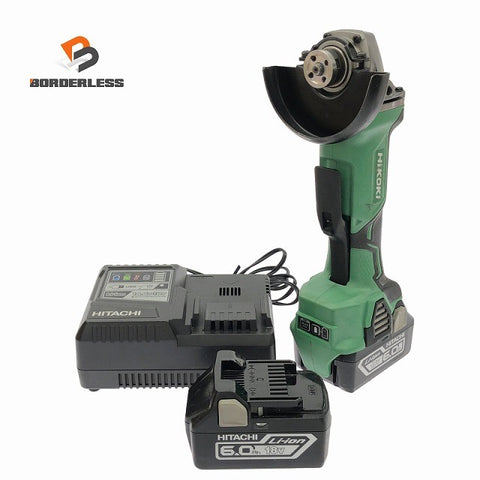 ☆中古品☆HiKOKI ハイコーキ 18V 100mm コードレスディスクグラインダー G18DBBAL バッテリ2個(6.0Ah) 充電器付 充電式131929