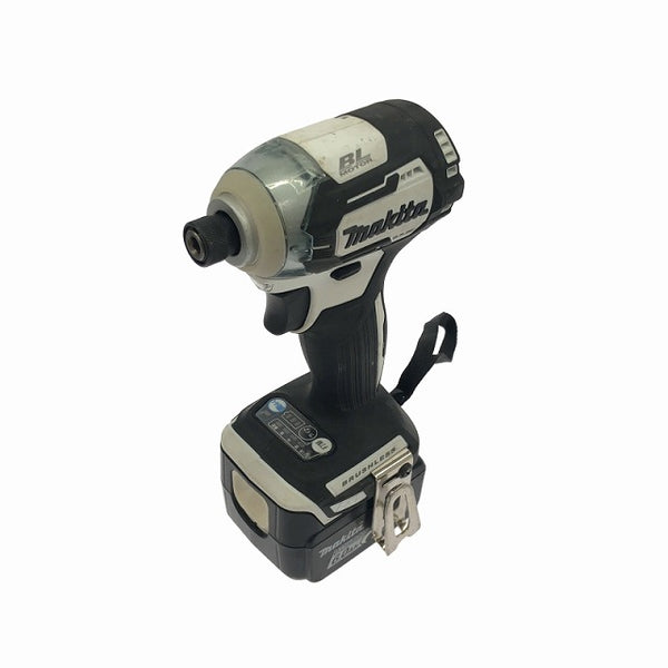 ☆比較的綺麗☆makita マキタ 14.4V 充電式インパクトドライバー TD160D 白/ホワイト バッテリー1個(14.4V 6.0Ah)充電器 ケース付 - 4