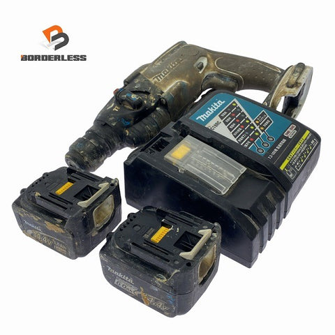 ☆中古品☆makita マキタ 14.4V 16mm 充電式ハンマドリル HR162D バッテリ2個(6.0Ah 3.0Ah) 充電器付 コードレス ハンマードリル128984