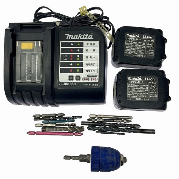 ☆中古品☆makita マキタ 14.4V 充電式インパクトドライバー TD135DSHX 青/ブルー バッテリ2個(1.2Ah) 充電器 ケース コードレス126666 - 10