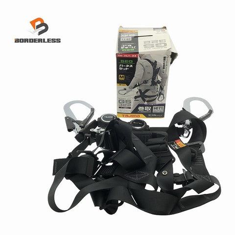 ☆比較的綺麗 コメント必読☆Tajima タジマ Mサイズ ランヤード一体型フルハーネス A1GSMER-WL2BK ハーネスGS M 黒 ER150113505