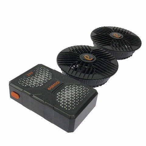 ☆美品☆elemai エレマイ バッテリー D22-1 ファンセット 充電ケーブル付き 暑さ対策130107 - 0
