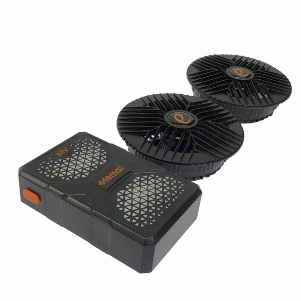 ☆美品☆elemai エレマイ バッテリー D22-1 ファンセット 充電ケーブル付き 暑さ対策130107 - 2