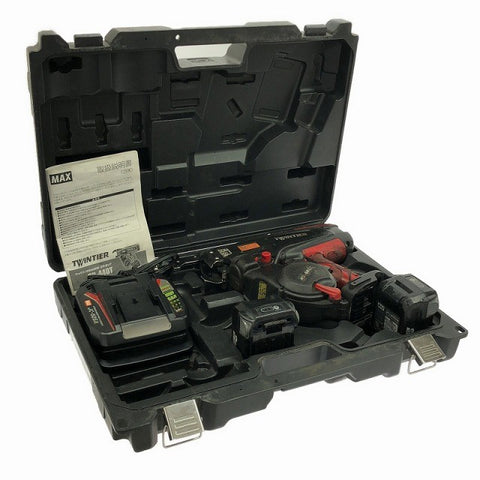 ☆中古品☆ MAX マックス 14.4V 鉄筋結束機 RB-440T バッテリー2個(14.4V5.0Ah.14.4V4.0Ah)付き 充電器付き135042 - 0