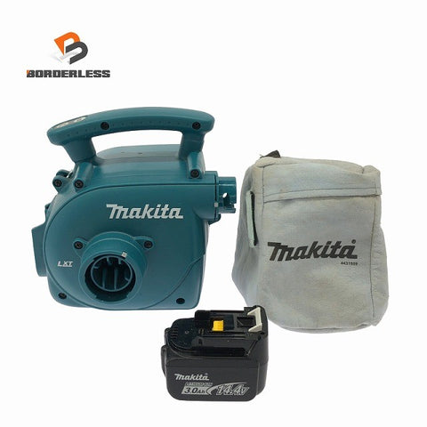 ☆中古品☆makita マキタ 14.4V 充電式集じん機 VC340D 本体 バッテリ1個(14.4V3.0Ah) 集塵袋付 コードレス 集塵機 掃除機133854