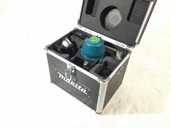 ☆中古品 makita マキタ 10.8V 充電式屋内･屋外兼用墨出し器 SK20GD 受光器 バッテリ1個 電池パック 三脚 ケース レーザー墨出し器125242 - 2