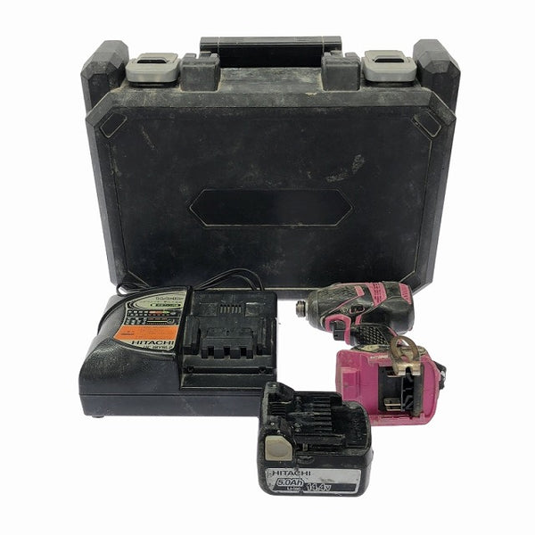 ☆中古品☆ HITACHI 日立 14.4V 充電式インパクトドライバ WH14DDL バッテリー1個(14.4V 5.0Ah)充電器+ケース113129 - 3