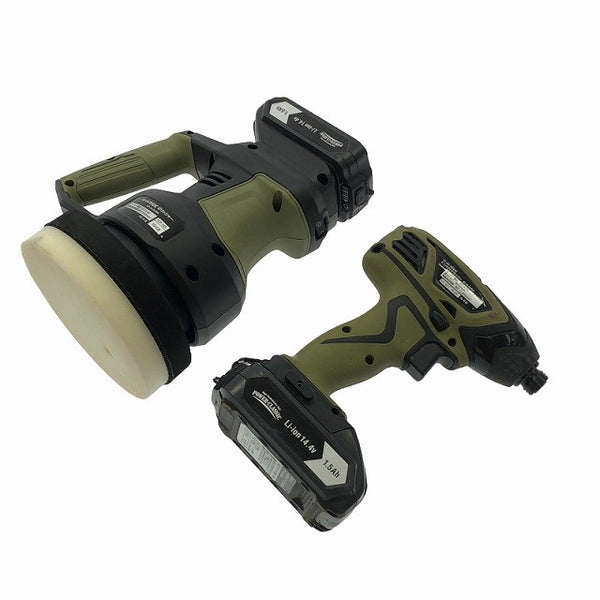 ☆中古セット☆NAFCO ナフコ 14.4V 充電式インパクトドライバー ID-14.4LiNA ポリッシャー EP-14.4LiNA バッテリ2個(1.5Ah) 充電器 - 3