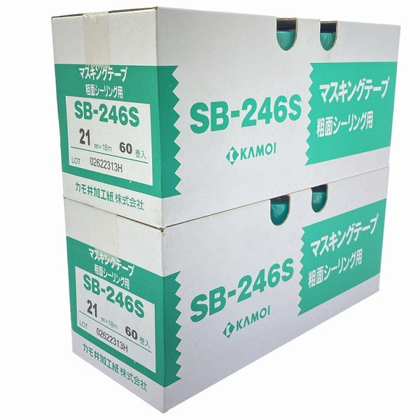 ☆未使用品2箱セット☆KAMOI カモ井 粗面シーリング用マスキングテープ SB-246S×2 21mm×18m 60巻き/1箱 合計120巻き129341 - 3