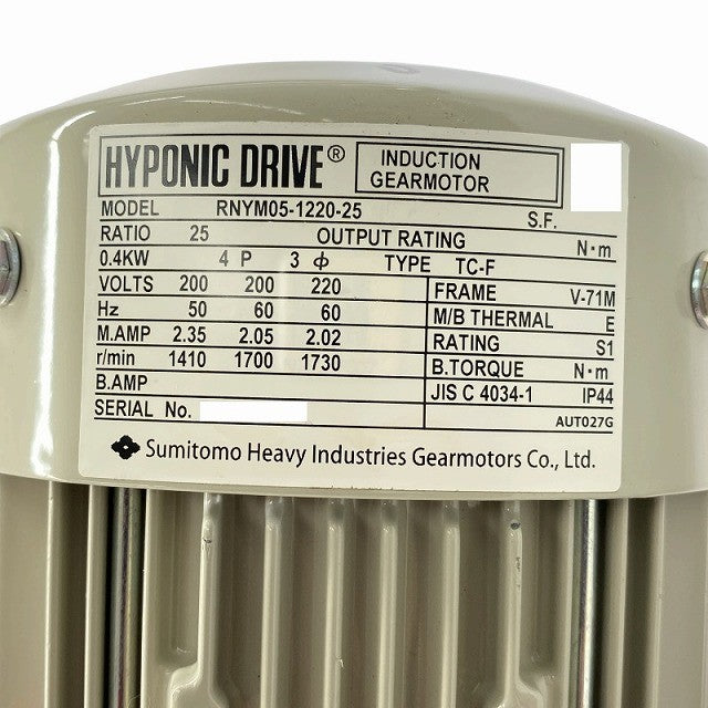 ☆箱なし保管品☆住友重機工業 三相200V ハイポニック減速機 RNYM05