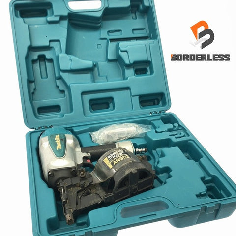 ☆中古品☆makita マキタ 90mm 常圧 エア釘打ち機 AN902 ケース付き 大工道具/内装 エア工具 エアーツール - 0